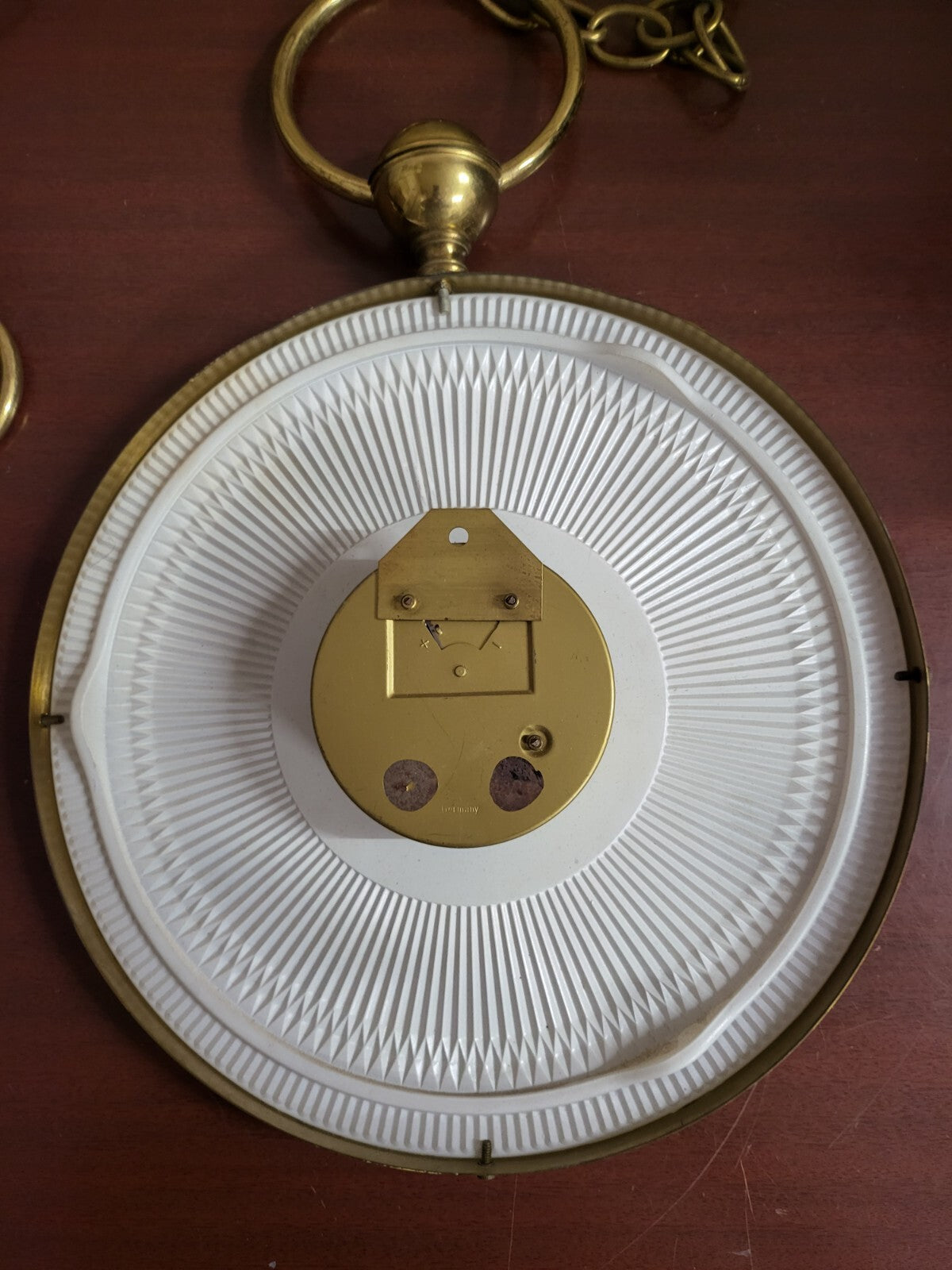 Pocket Watch Wall Clock 12.5" Round 36" Chain & Key Henri Lagin Fils et Cie