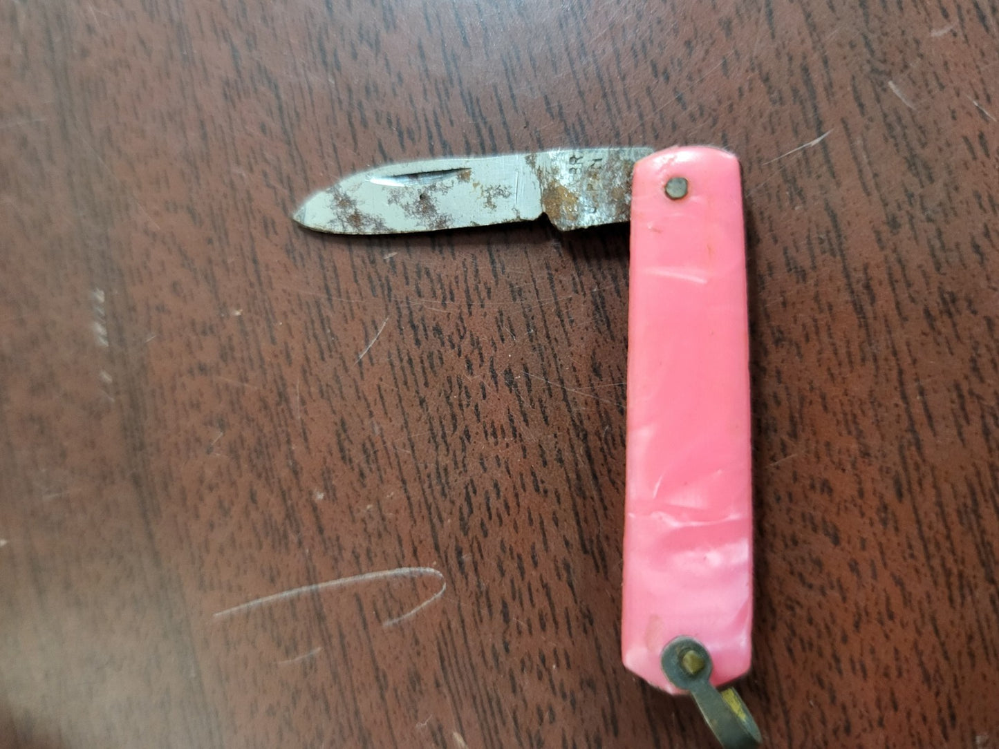 Vintage Miniature Pocket Knife PINK  Made In Japan 1" Single Blade