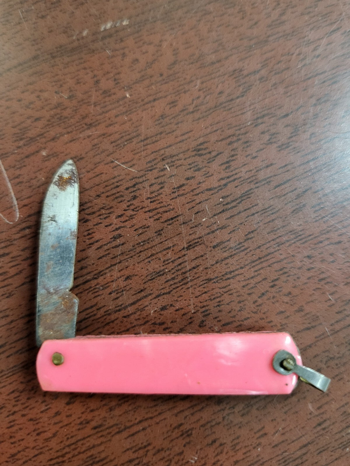 Vintage Miniature Pocket Knife PINK  Made In Japan 1" Single Blade