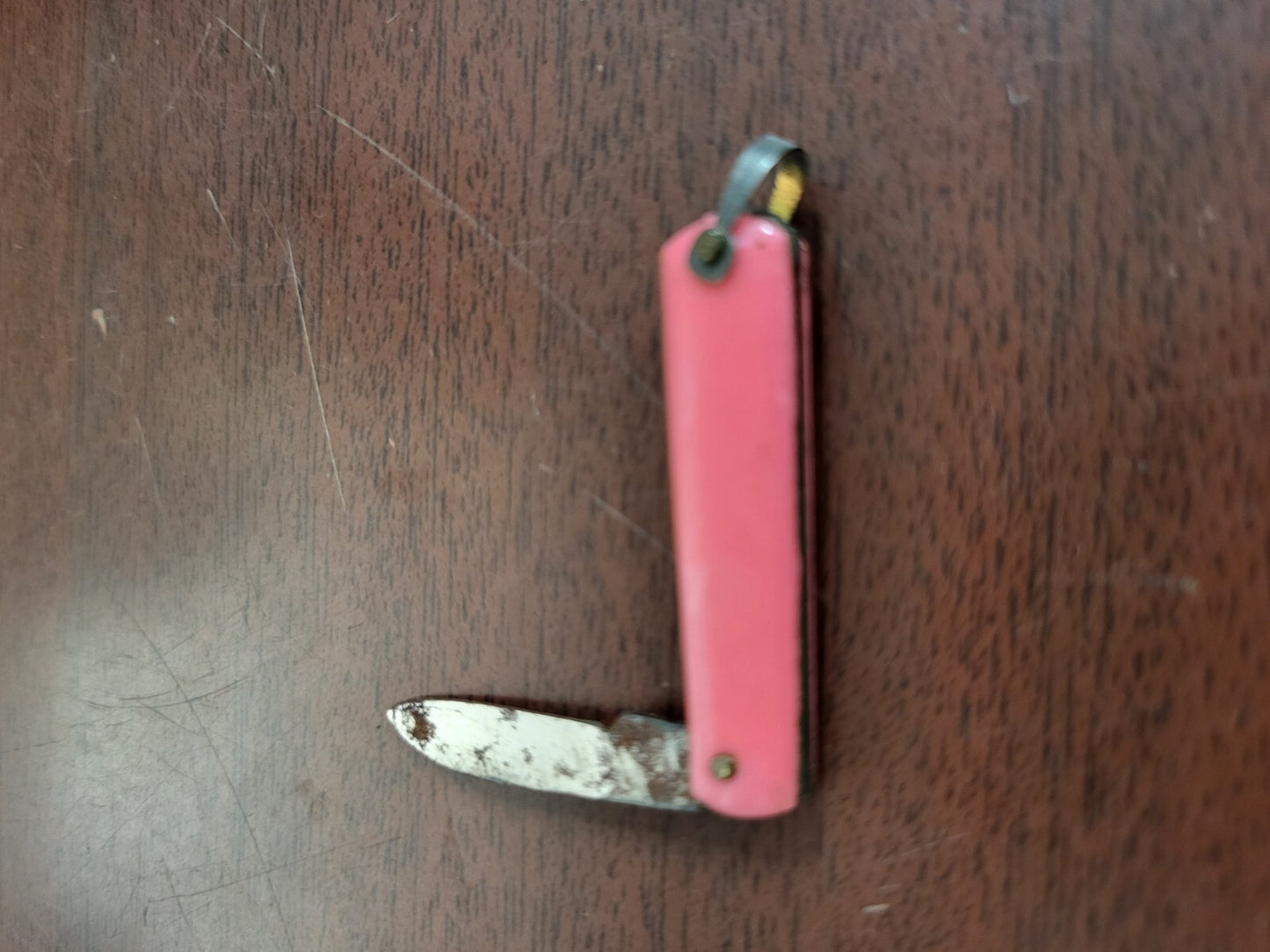 Vintage Miniature Pocket Knife PINK  Made In Japan 1" Single Blade