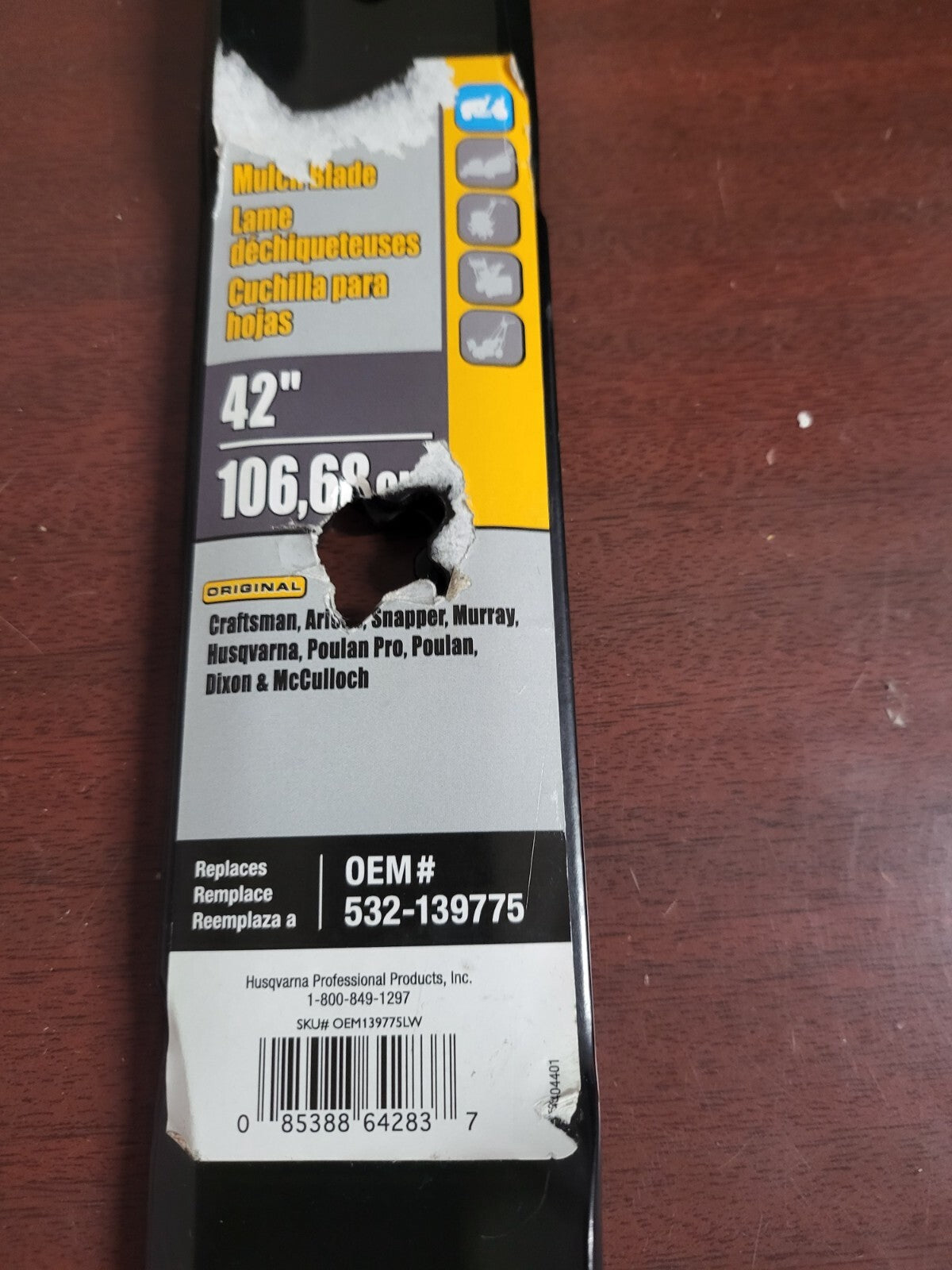 2 - Husqvarna Mulch Mower Blades 42" Cut  532-139775 OEM NWT