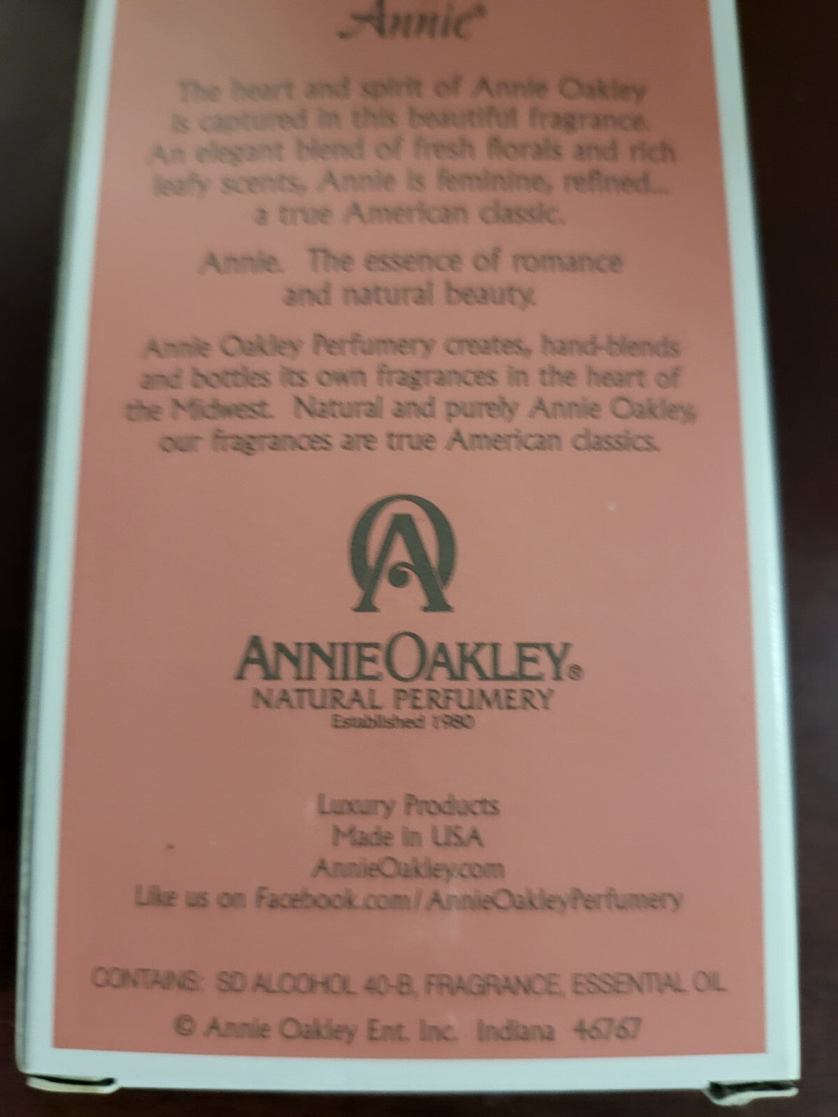 Perfume Annie Oakley Natural Perfumery 1.35oz Bottle Eau de Toilette Spray   US