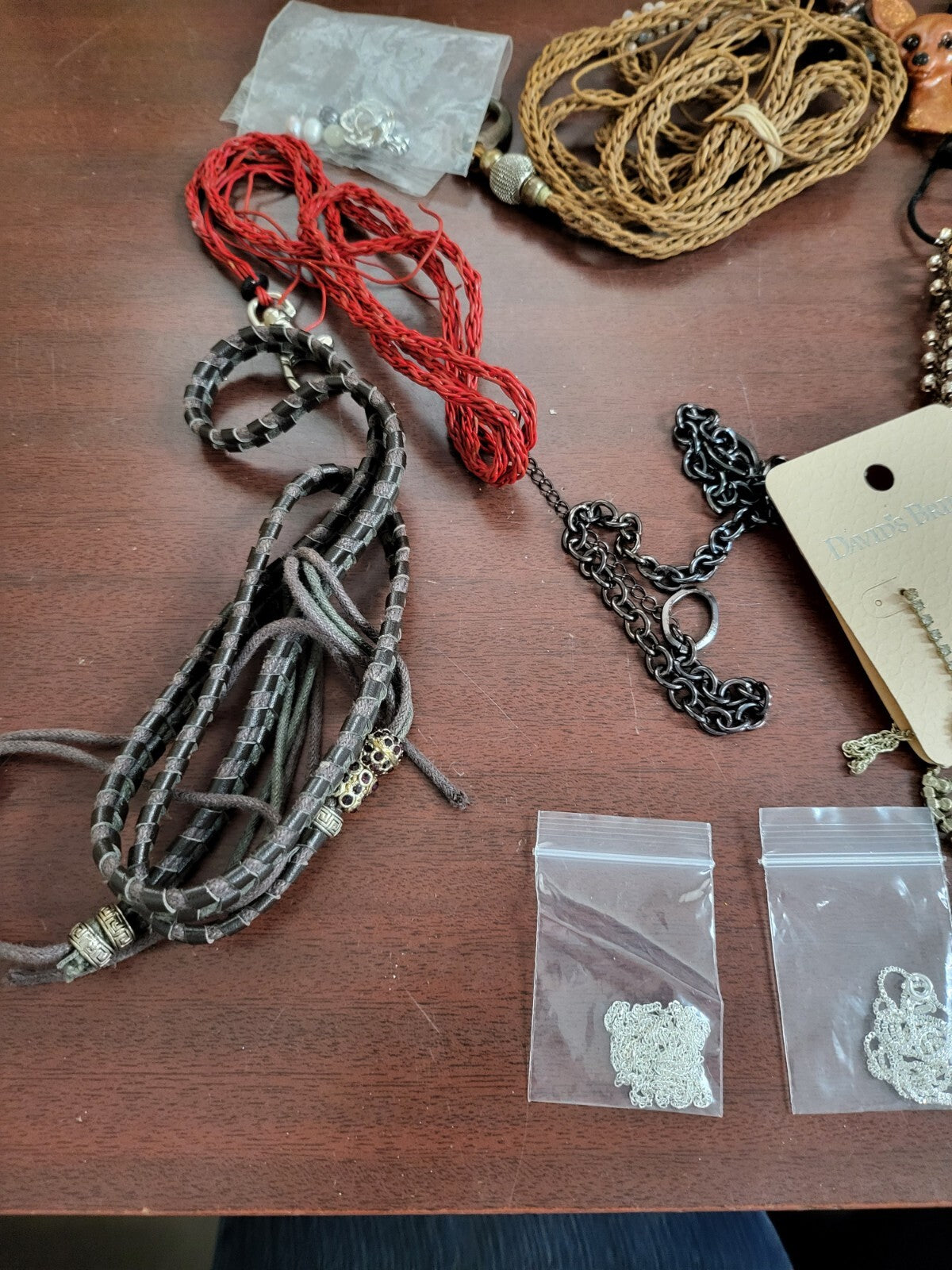 Large Jewelry & Making Lot 30+ pieces beads Necklaces Pins Silk & Paracord  #266