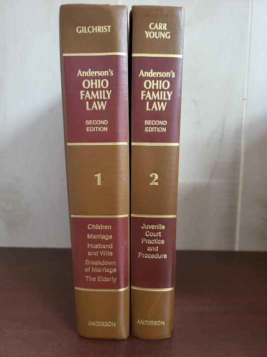 Anderson's Ohio Family Law 2nd Edition 1989 Volume 1 & 2 #2895