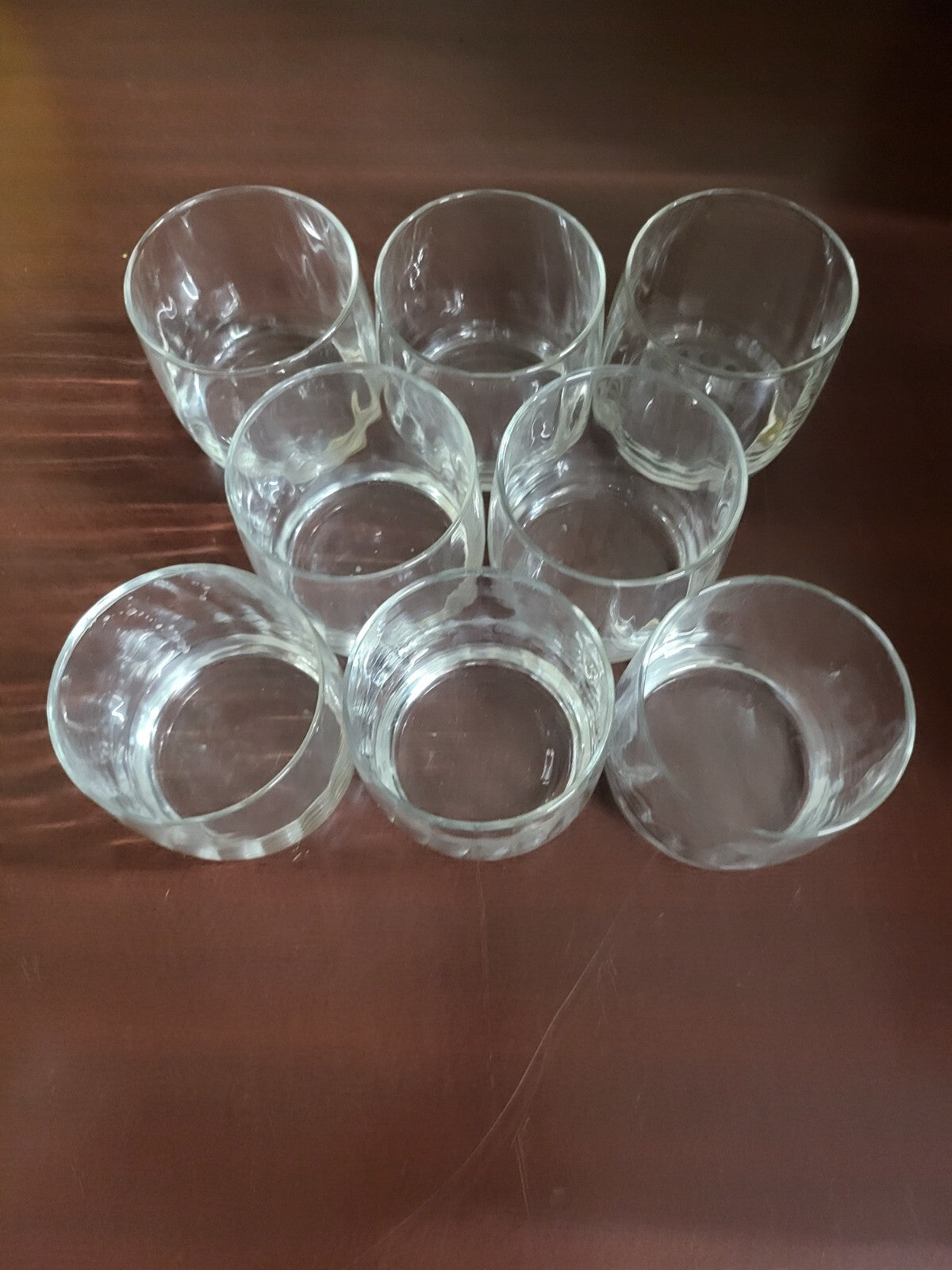 8 Vintage Clear Blown Glass Rocks Glasses 3.5H x 3.25"W  Whiskey Cocktail