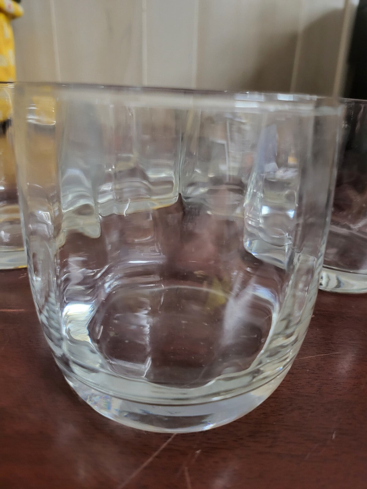 8 Vintage Clear Blown Glass Rocks Glasses 3.5H x 3.25"W  Whiskey Cocktail