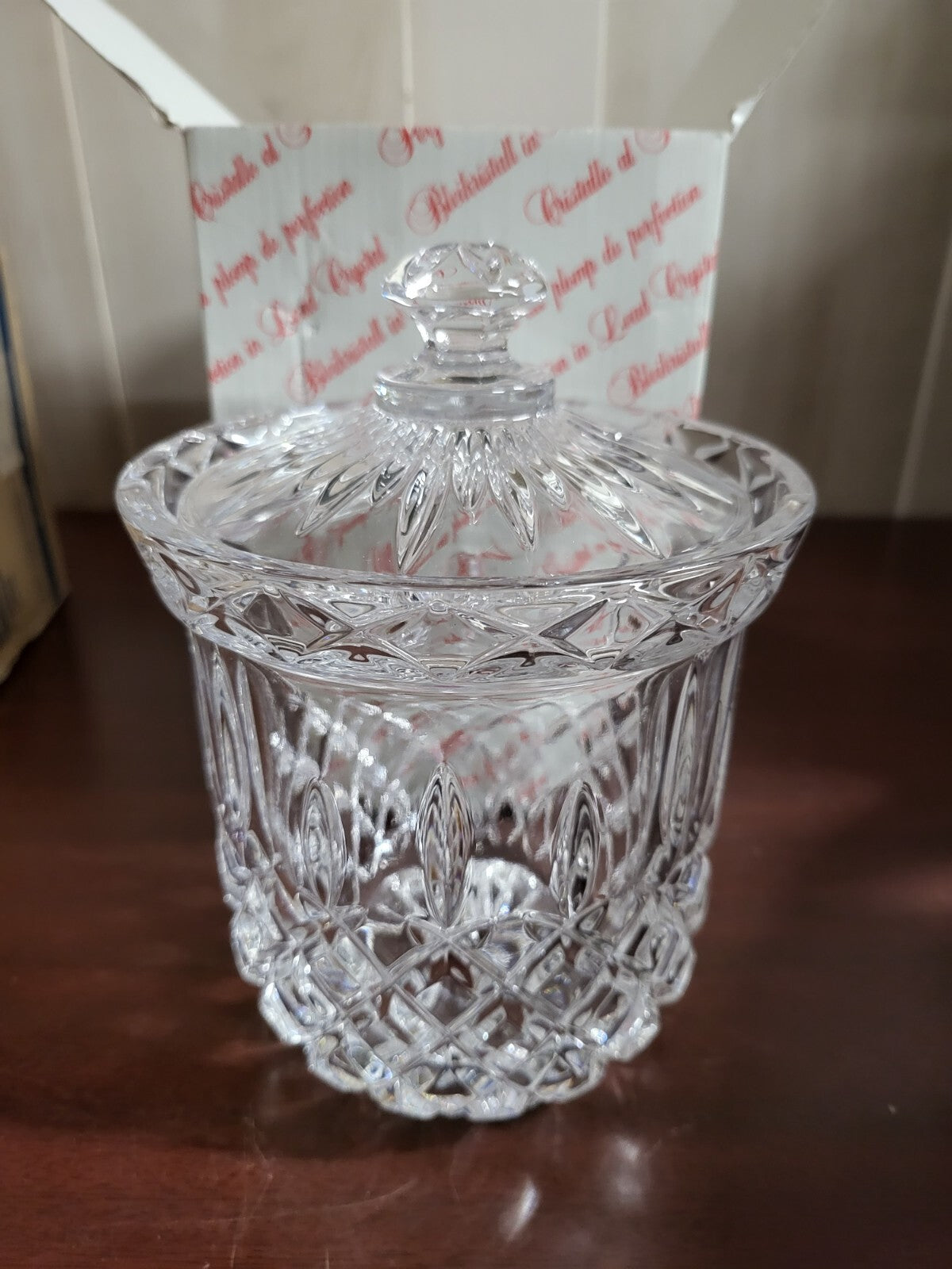 Nachtmann King Edward Crystal Cookie Jar  5.5"H + Lid Bisquitbehaelter  #4179