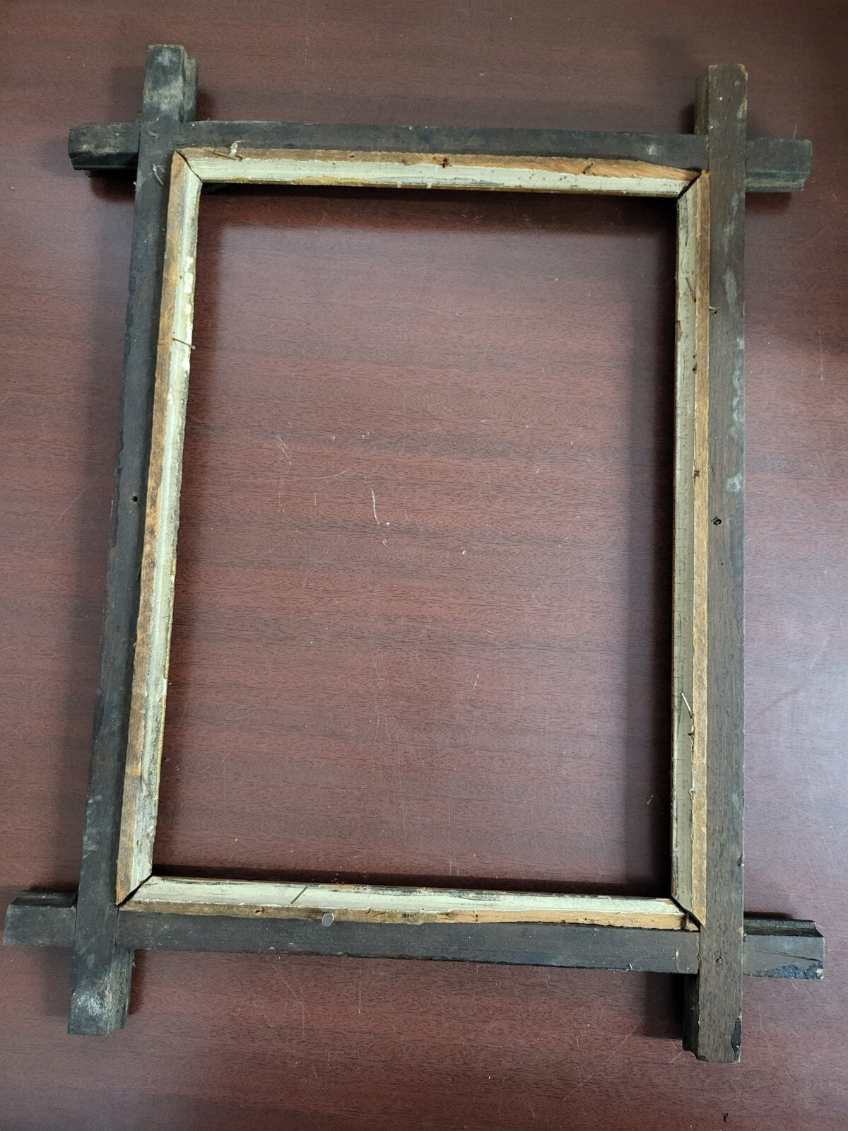Antique Black Forest Adirondack Style 19.25 x 15" Wood Frame   *See Desc #5