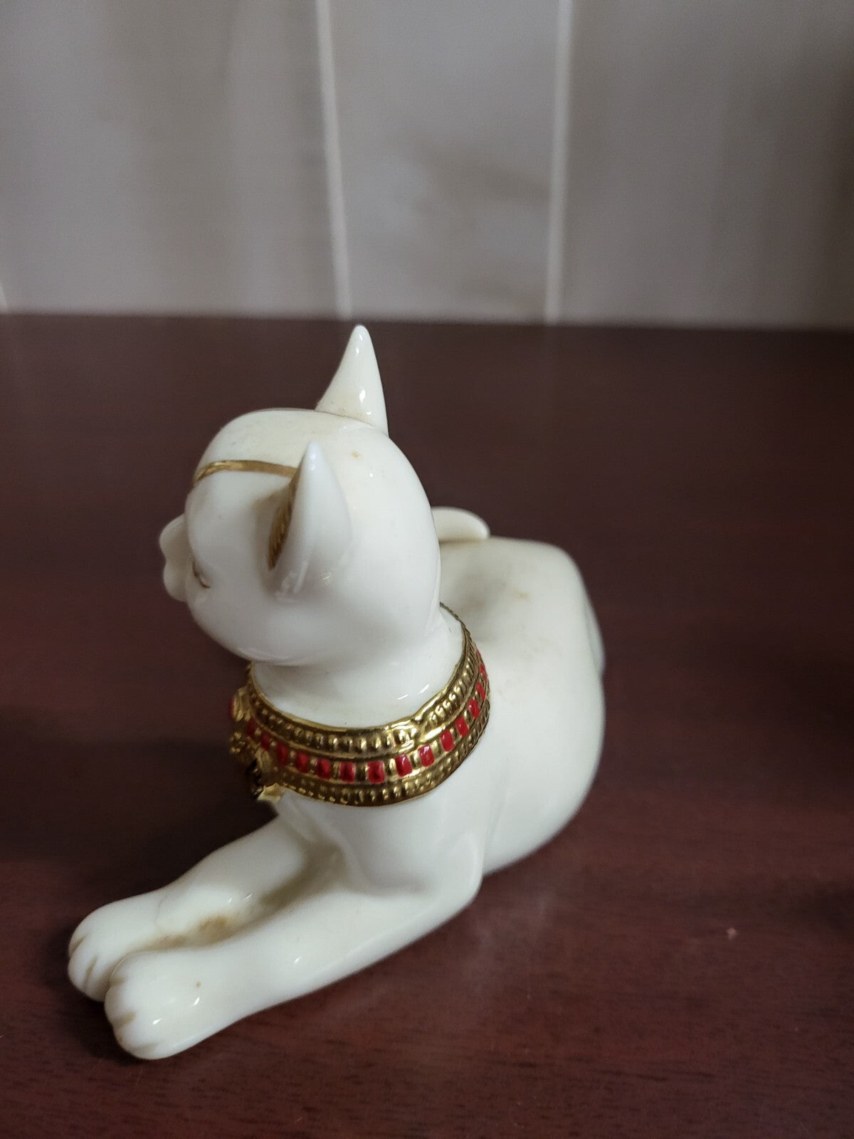 Lenox Cat Figurine White Egyptian Goddess 4.5 x 3.5" Bone China 1999