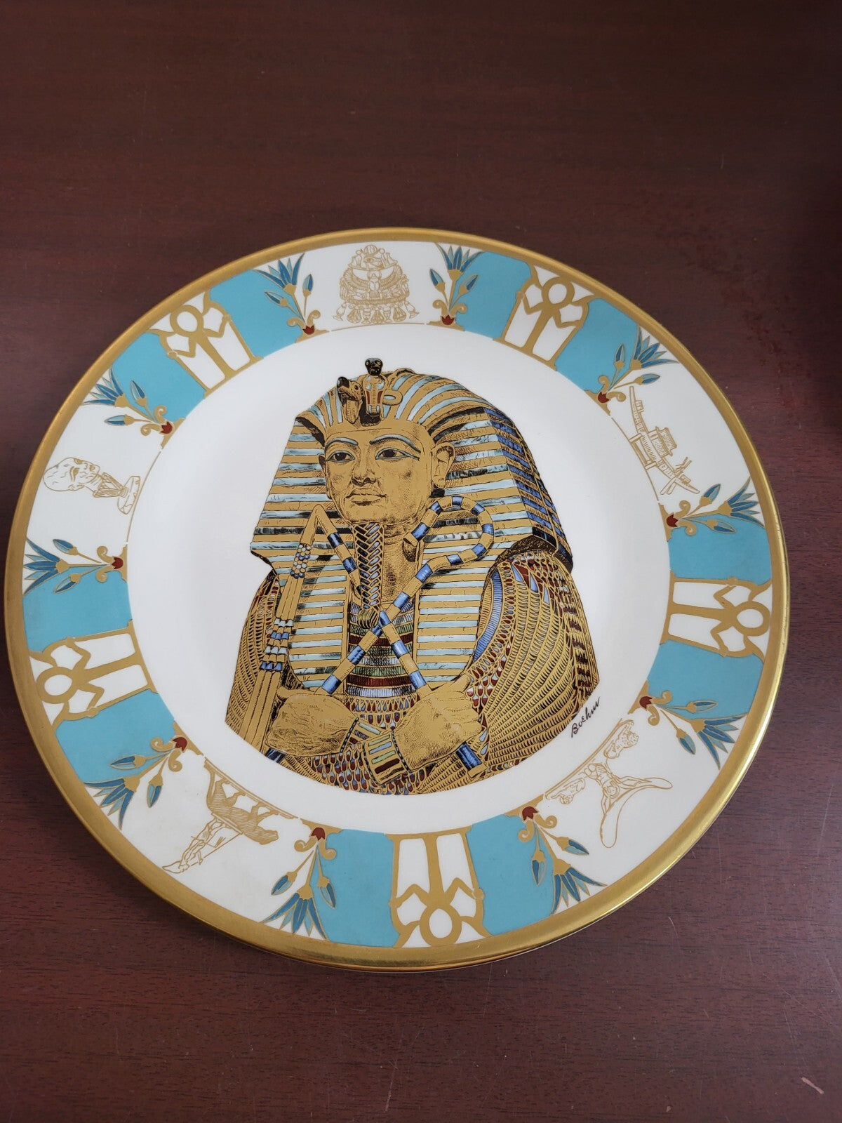 Vintage Boehm Egypt Plate King Tutankhamun 10.75" Exc Cond #4330 Museum Collecti