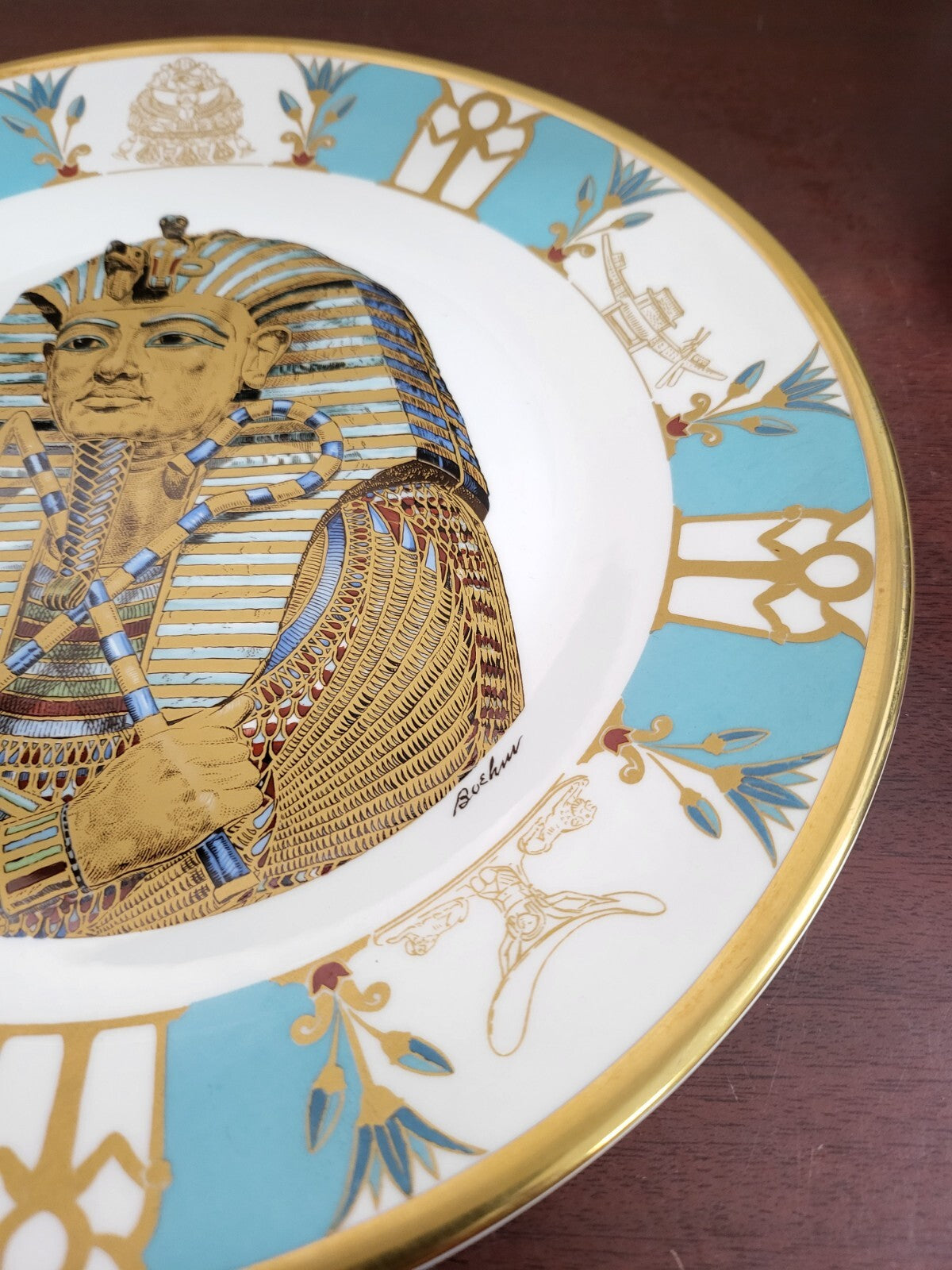 Vintage Boehm Egypt Plate King Tutankhamun 10.75" Exc Cond #4330 Museum Collecti