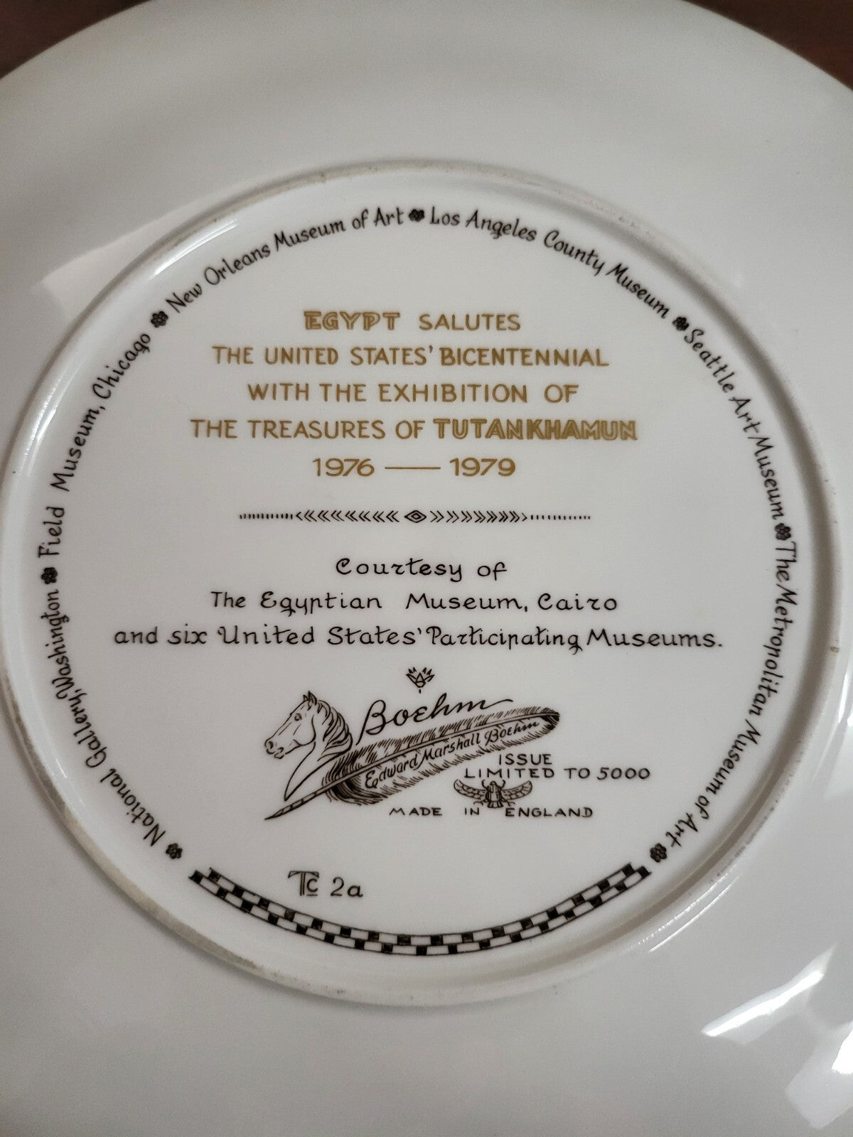 Vintage Boehm Egypt Plate King Tutankhamun 10.75" Exc Cond #4330 Museum Collecti