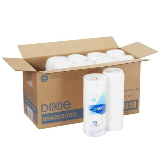 Dixie Dome Plastic Hot Cup Lid 500 ct White Large 3.5"  Sip Through 9542500DX