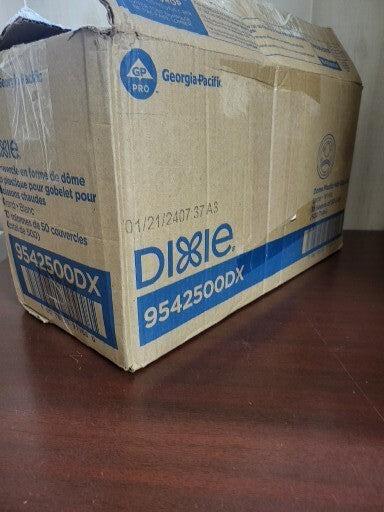 Dixie Dome Plastic Hot Cup Lid 500 ct White Large 3.5"  Sip Through 9542500DX