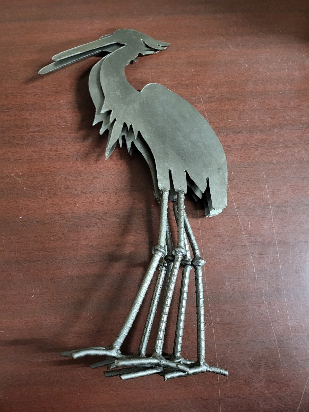 Steel Flamingo Yard Ornaments Hinged 16"H