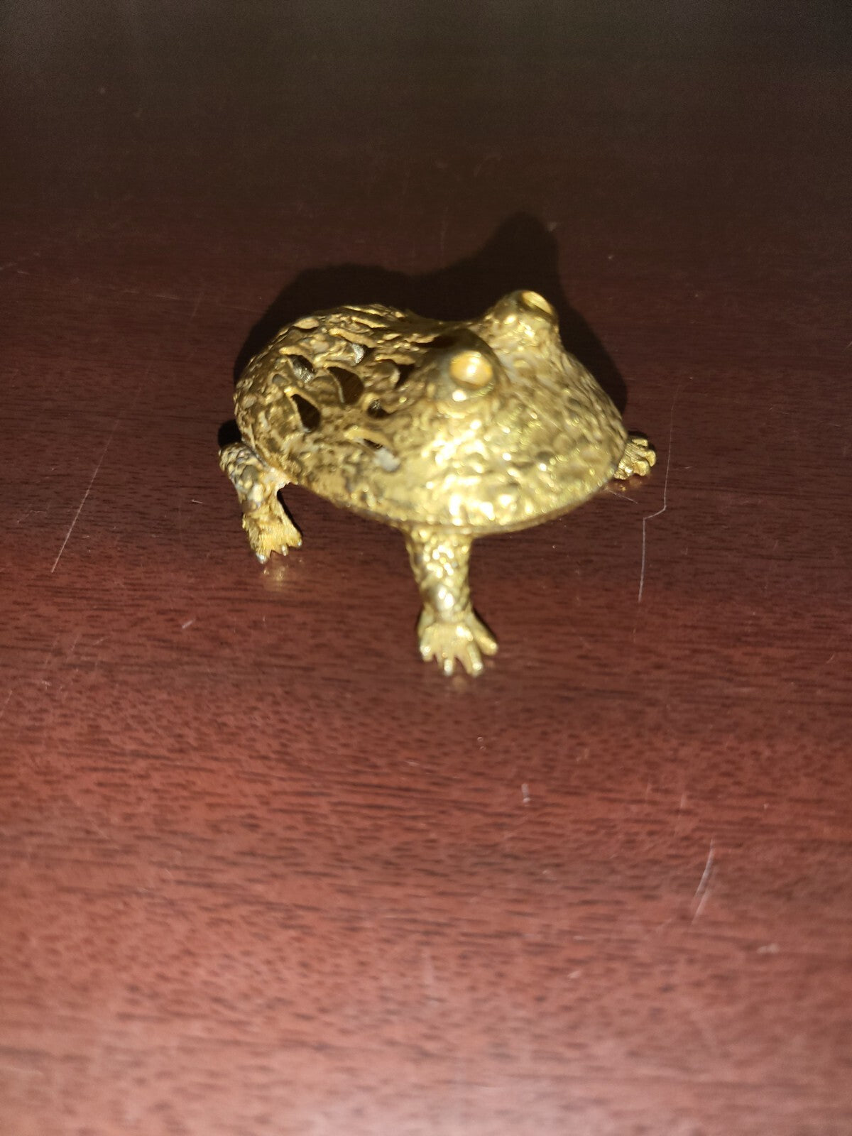 Gold Metal Frog Ring Box 2 pc 2.25"L Trinket Box Décor  4oz  #3080