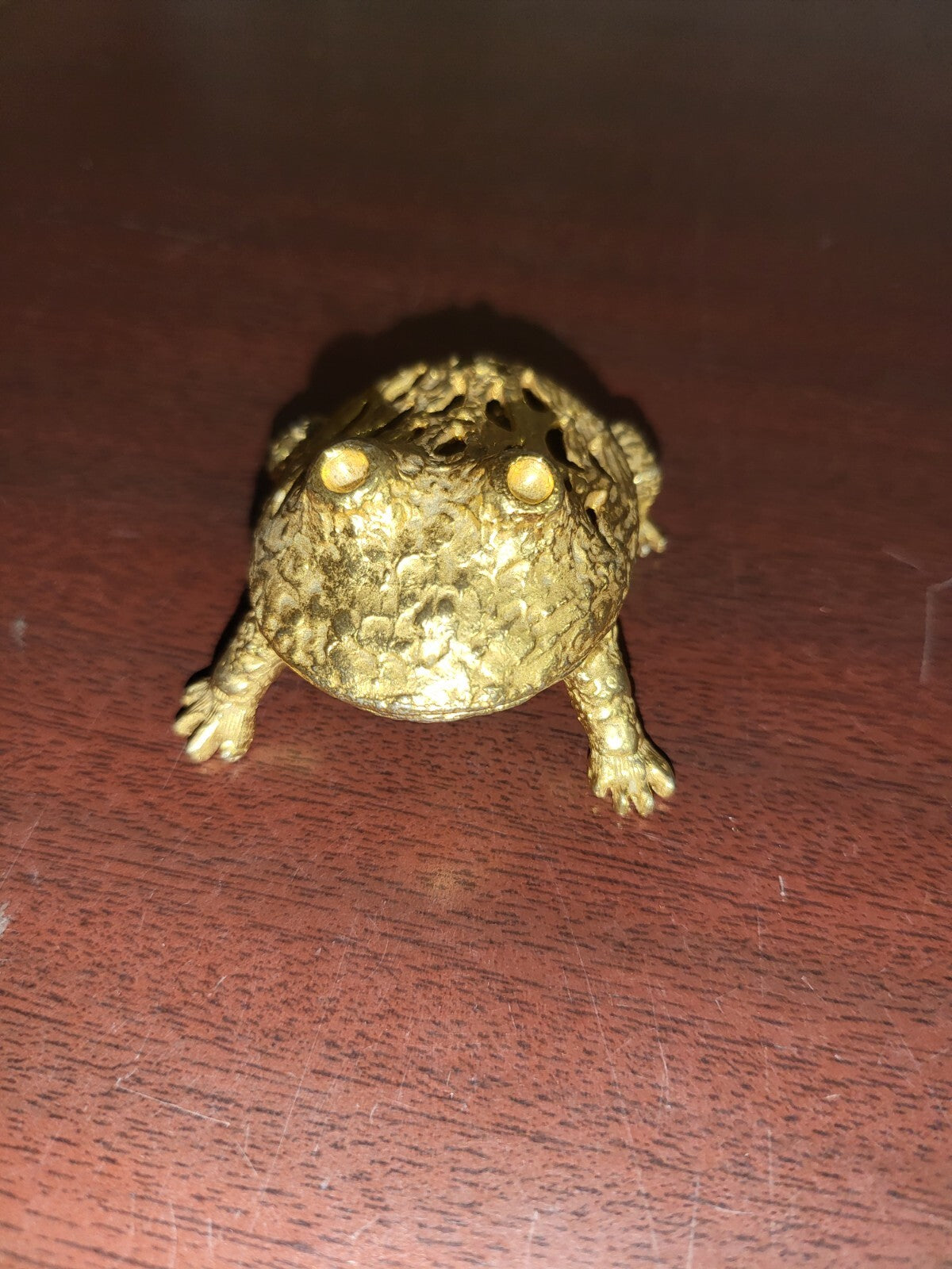 Gold Metal Frog Ring Box 2 pc 2.25"L Trinket Box Décor  4oz  #3080