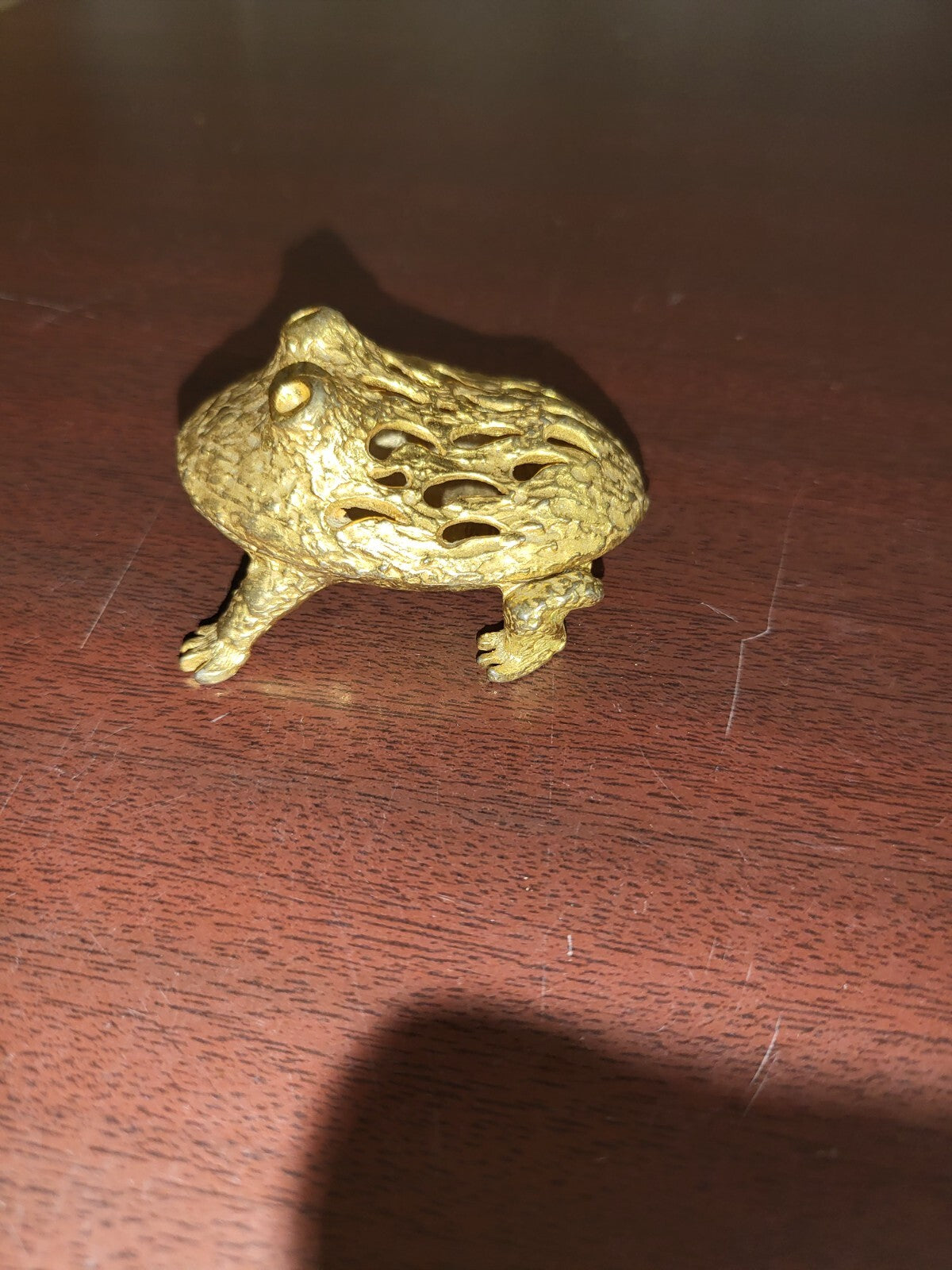 Gold Metal Frog Ring Box 2 pc 2.25"L Trinket Box Décor  4oz  #3080