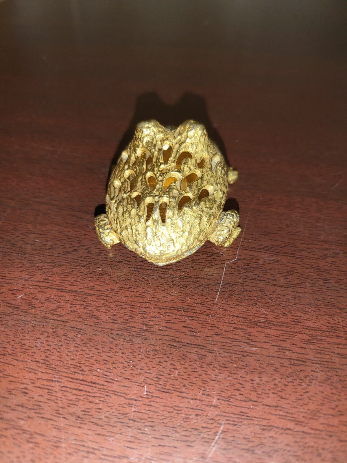 Gold Metal Frog Ring Box 2 pc 2.25"L Trinket Box Décor  4oz  #3080