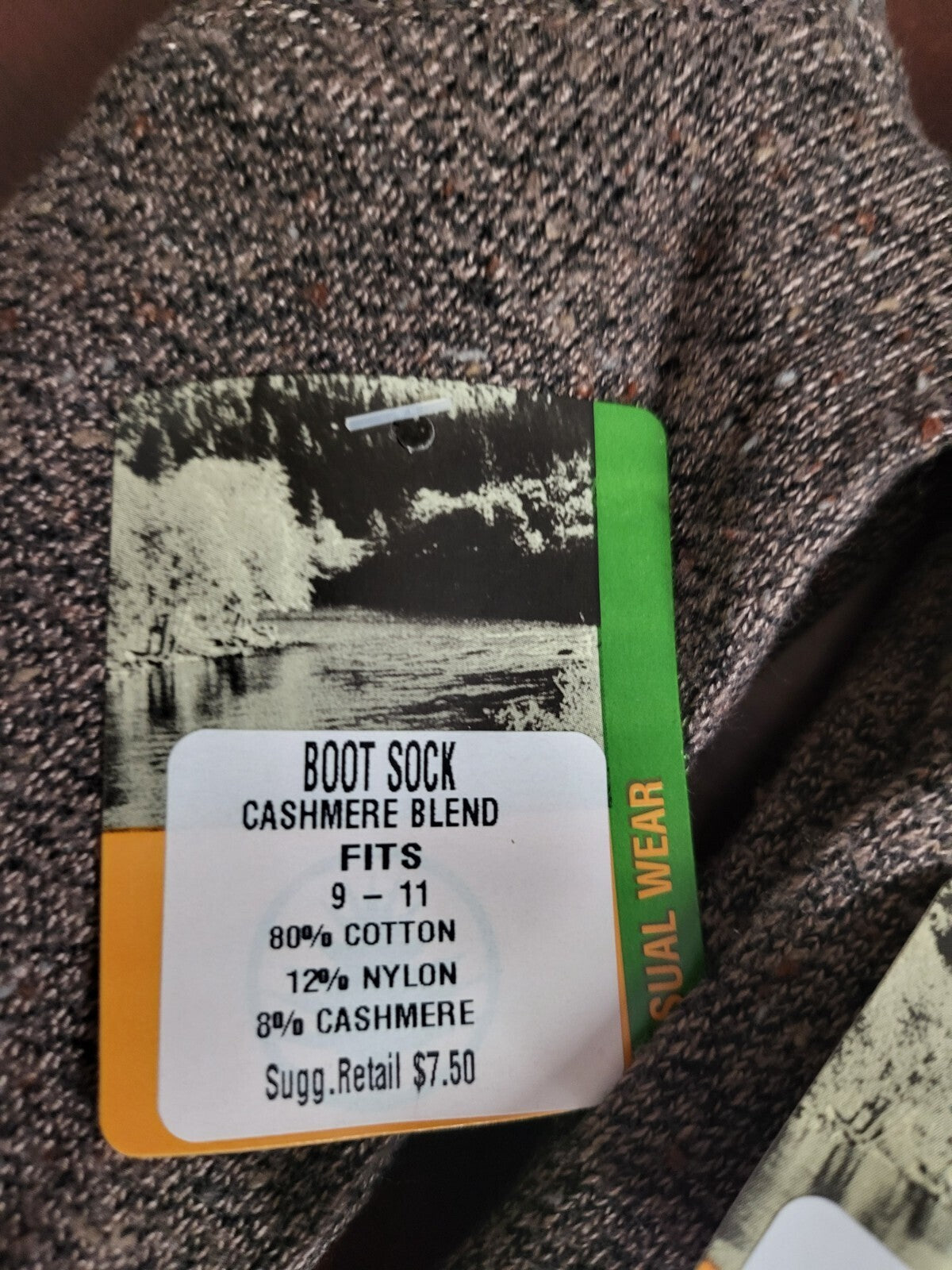 2 pair Boot Socks Brown Fits size 9 - 11 Cashmere Blend Casual Wear
