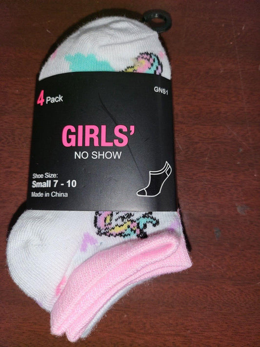 Girls Socks 4 pr No Show Pastels size SMALL 7-10 Collective Soles