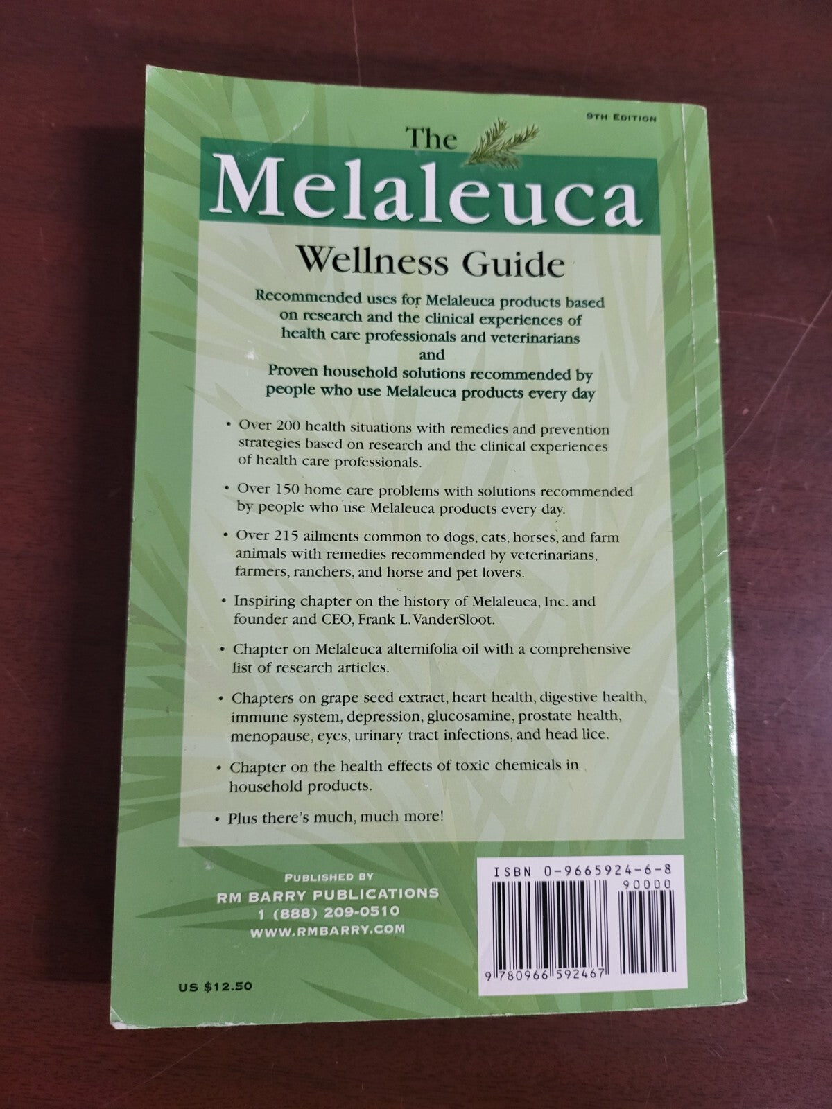 Book - The Melaleuca Wellness Guide by RM Barry publ