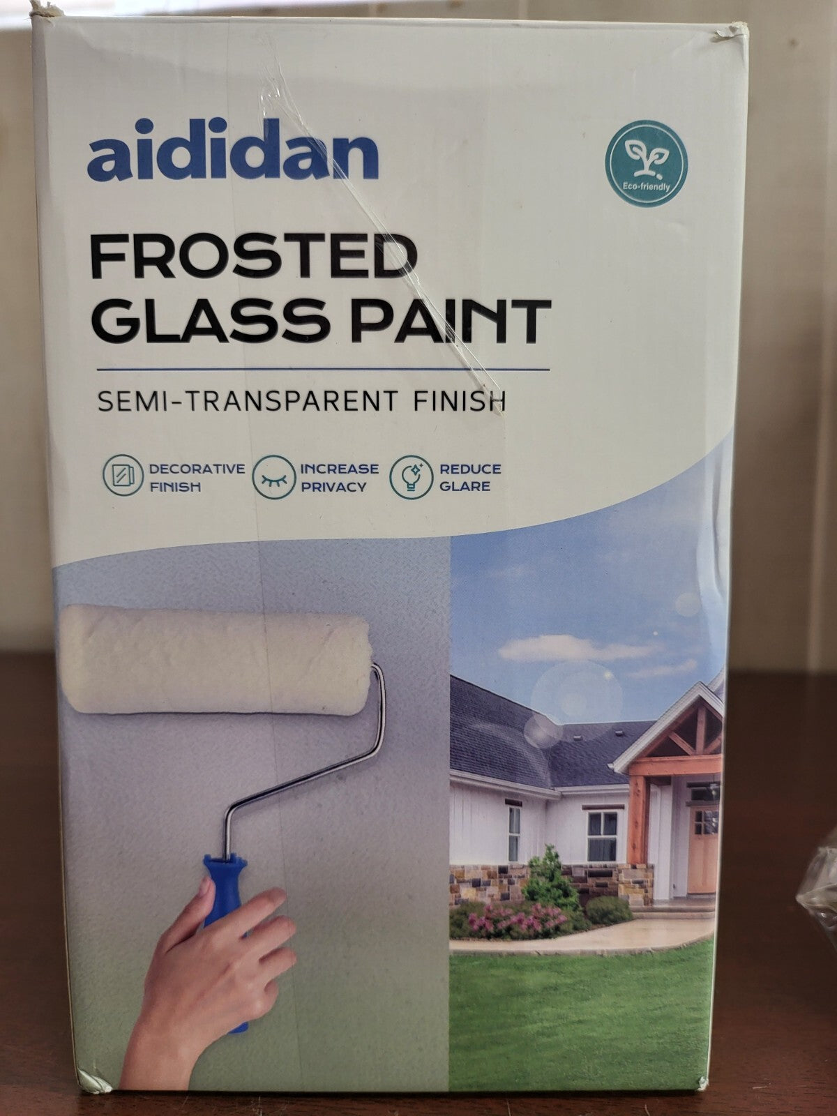 Frosted Glass Paint Kit 16oz Semi-Transparent Paint, Roller, Pad, Tarp, Tape, +