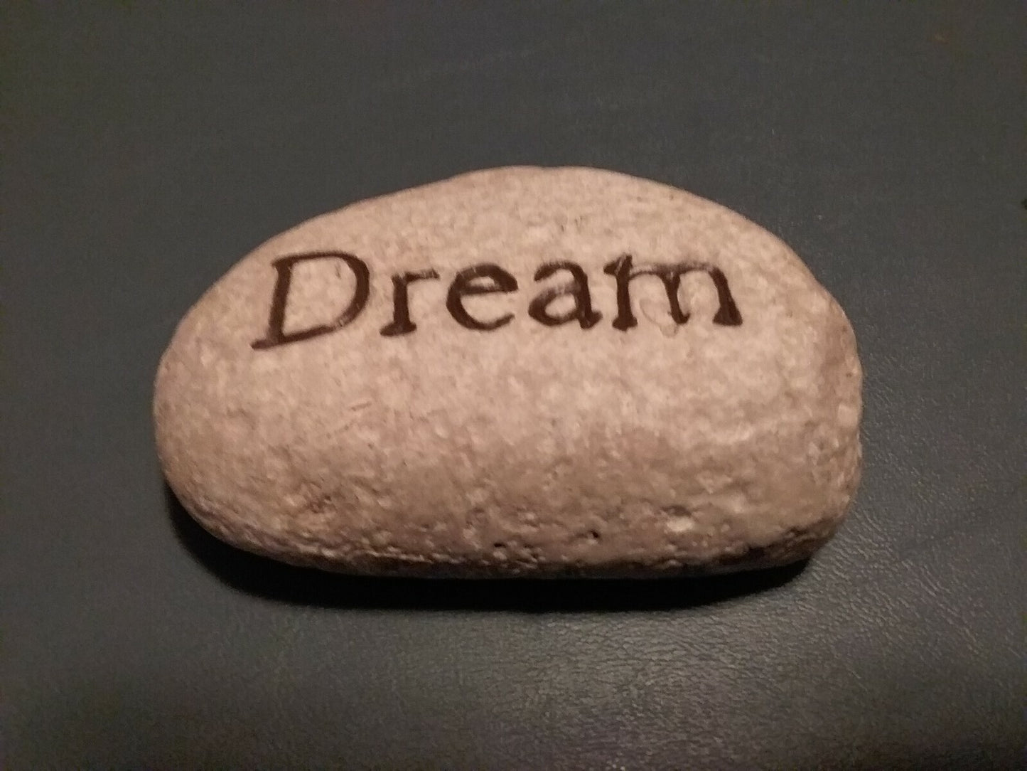 Palm Stone " Dream "  White 4x3x1.25"  NWT Creative Co-op Primitive Rustic Decor