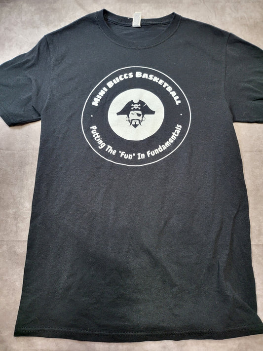 Mini Buccs Basketball T-Shirt SMALL Black Sh 16" Ch 17" L 25" Jerzees