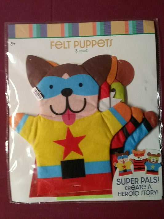 Horizon Felt Hand Puppets Super Hero Pals 3 count 9" Hand Puppets set
