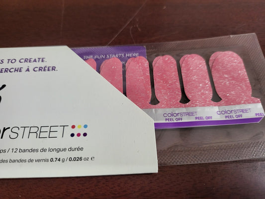 Color Street Nail Strips 12 ct Full Set Cozy Rosy Pink Shimmer  NIP  US Made