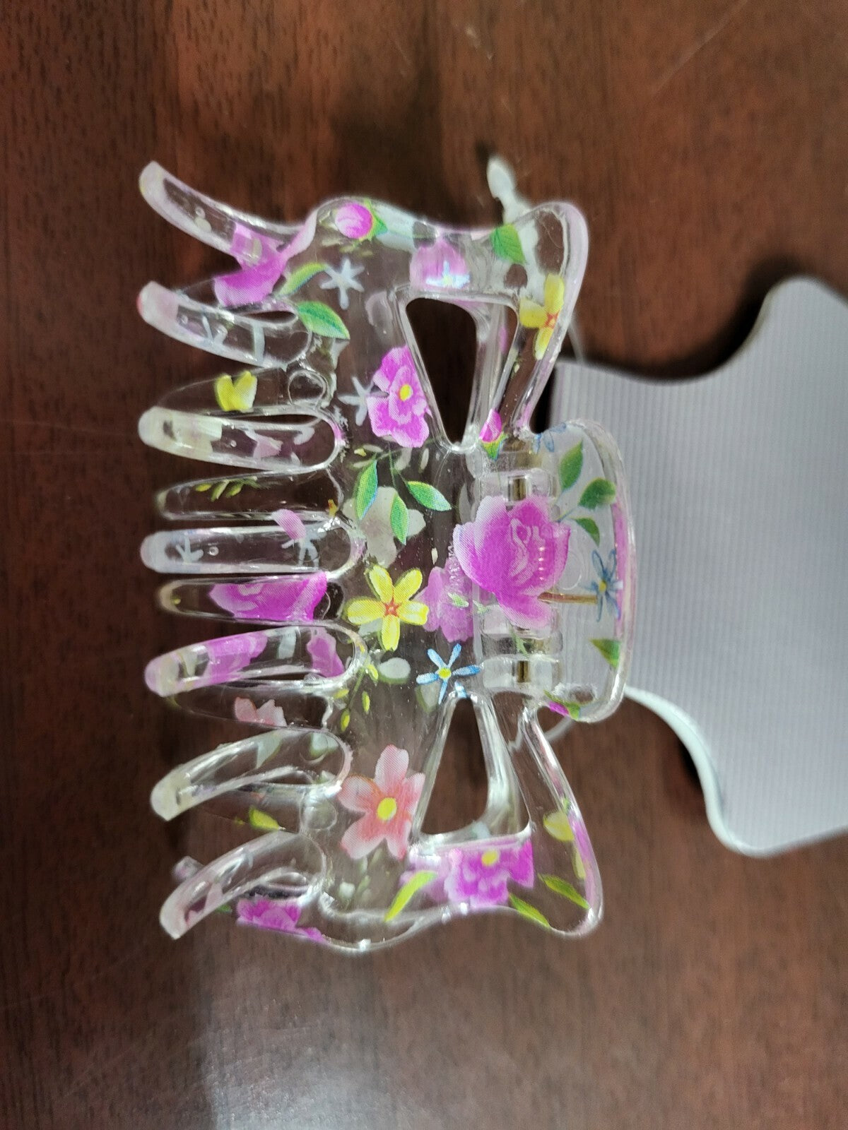 12 ct Hair Clip Claw Clear & Floral Pattern  2.75"L  NWT Jacquelyn Collection