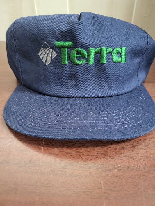 Baseball Cap TERRA Blue Snap Back Fabric Hat Sport Cap One Size Adjustable
