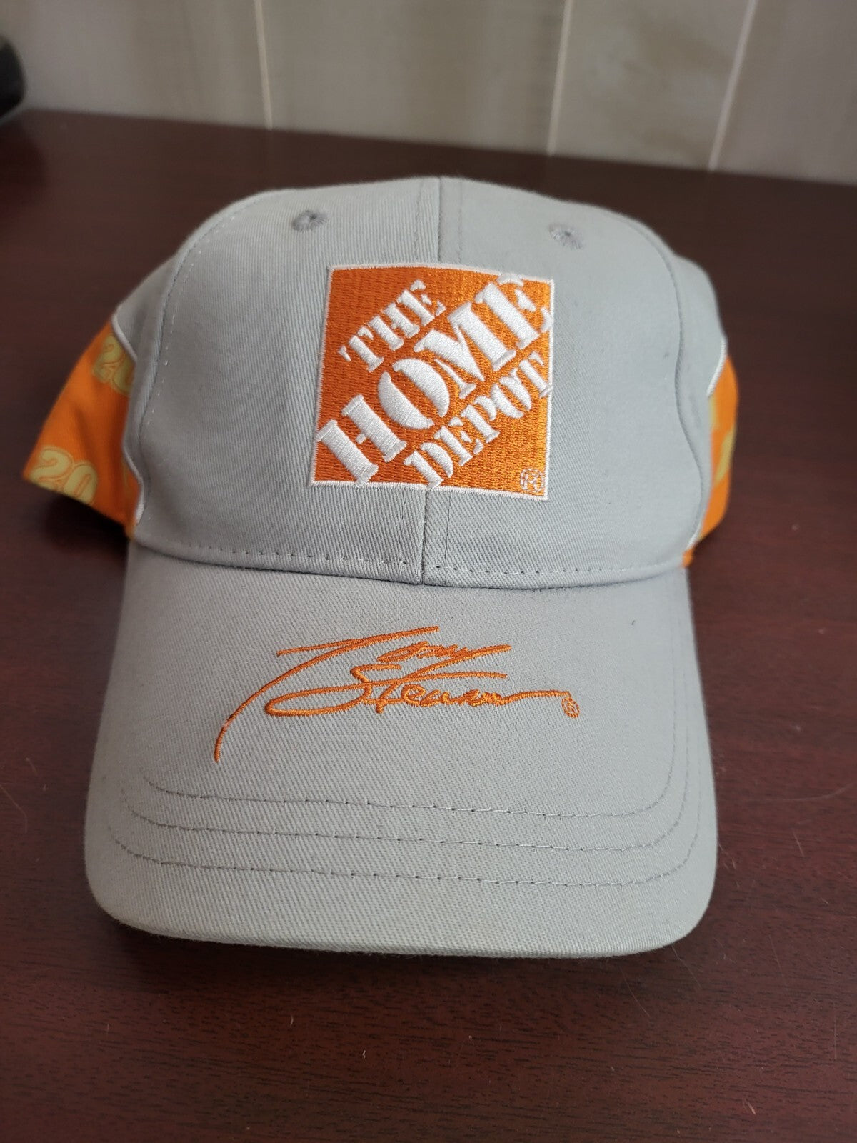 Baseball Cap THE HOME DEPOT TONY STEWART  Tan & Orange Snap Back Fabric Hat