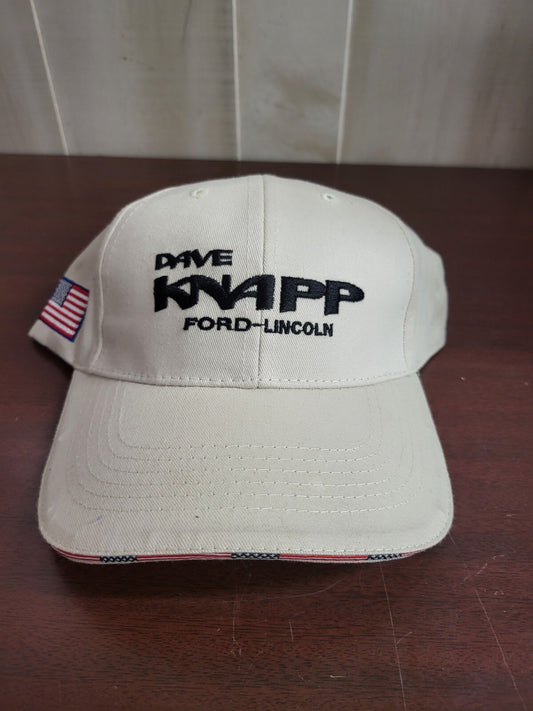 Baseball Cap DAVE KNAPP FORD LINCOLN off-white Fabric Hat Sport Cap One Size Adj