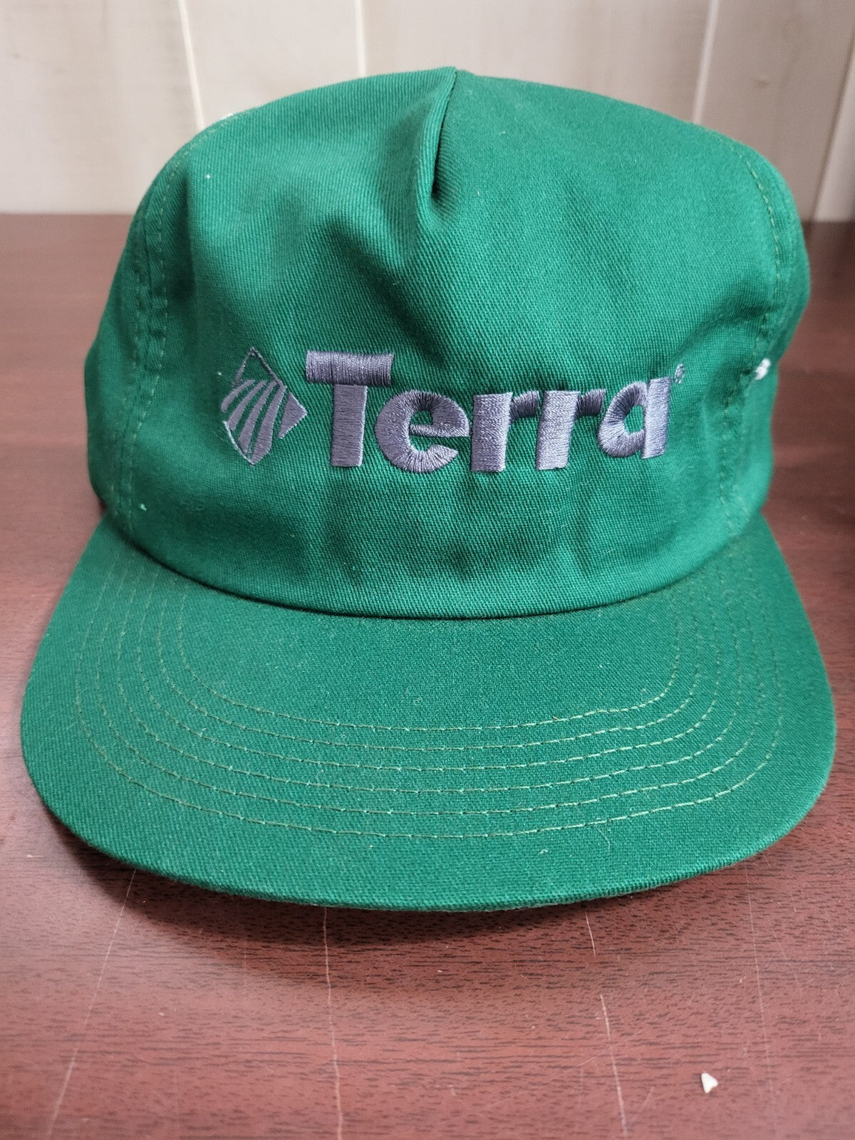 Baseball Cap TERRA Green Snap Back Fabric Hat Sport Cap One Size Adjustable