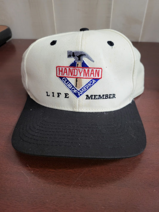 Baseball Cap HANDYMAN CLUB OF AMERICA LIFE MEMBER Off-White & Black  Snap Back F