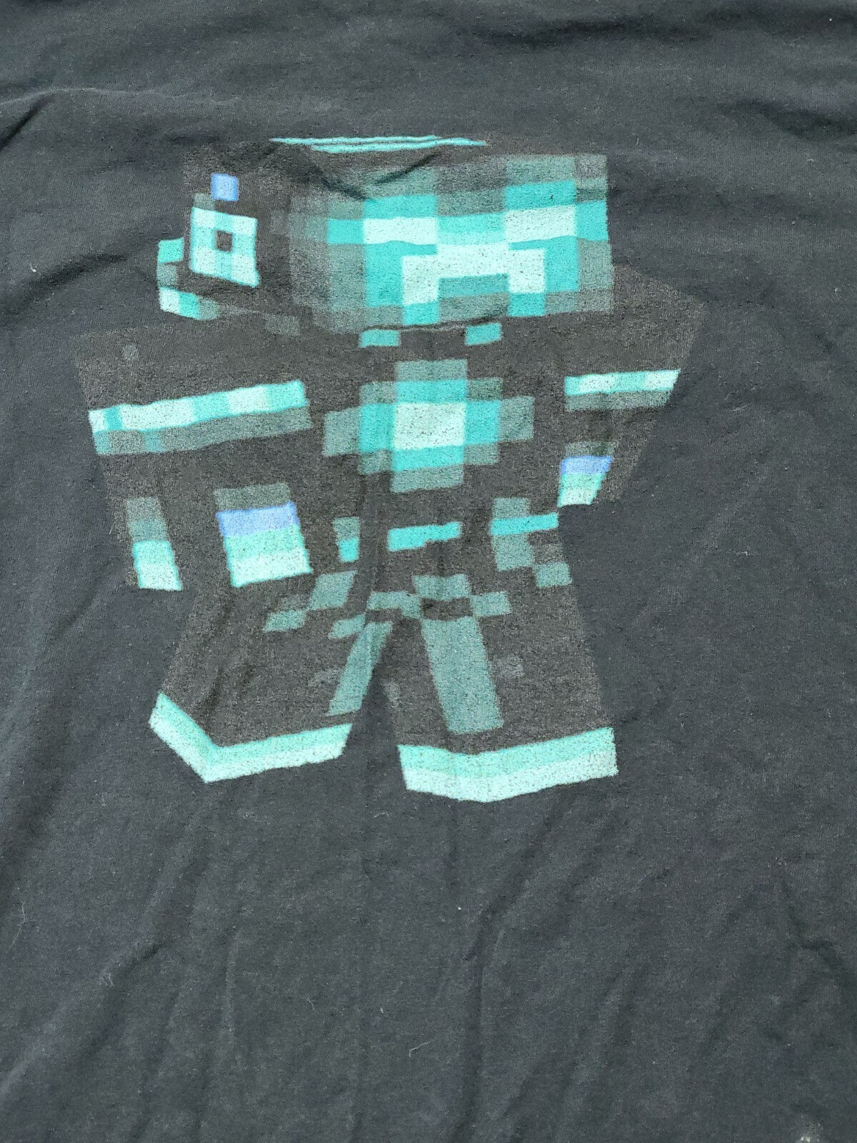 Gildan Tee Shirt Boys Medium Black Minecraft Sculk Long Sleeve Heavy Cotton