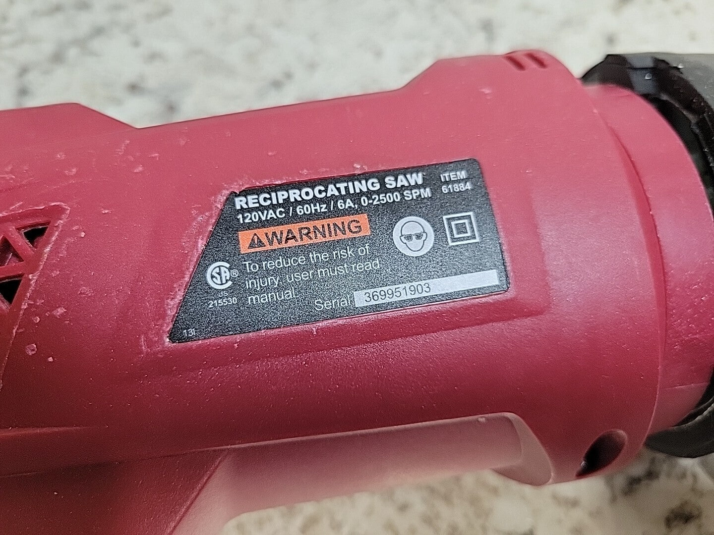 Chicago Electric Power Tools Reciprocating Saw  Corded