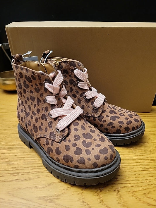 Cat & Jack Girls Size 10 Boots leopard Print