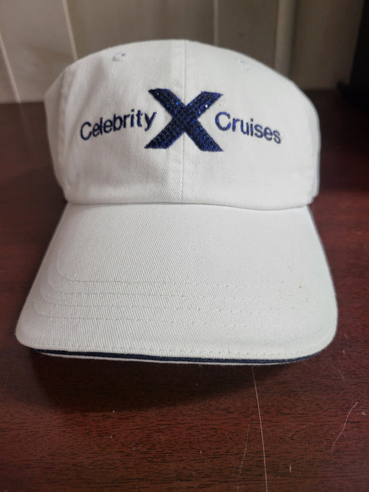 Baseball Cap Celebrity Cruises White Snap Back Fabric Hat Sport Cap One Size Adj