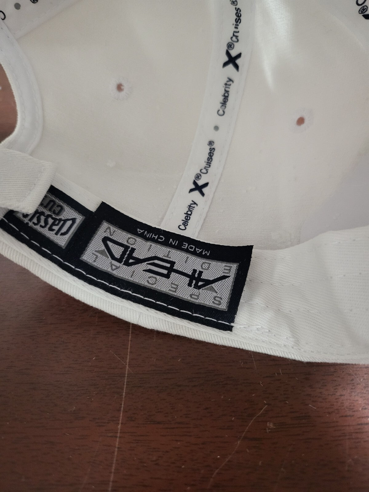 Baseball Cap Celebrity Cruises White Snap Back Fabric Hat Sport Cap One Size Adj