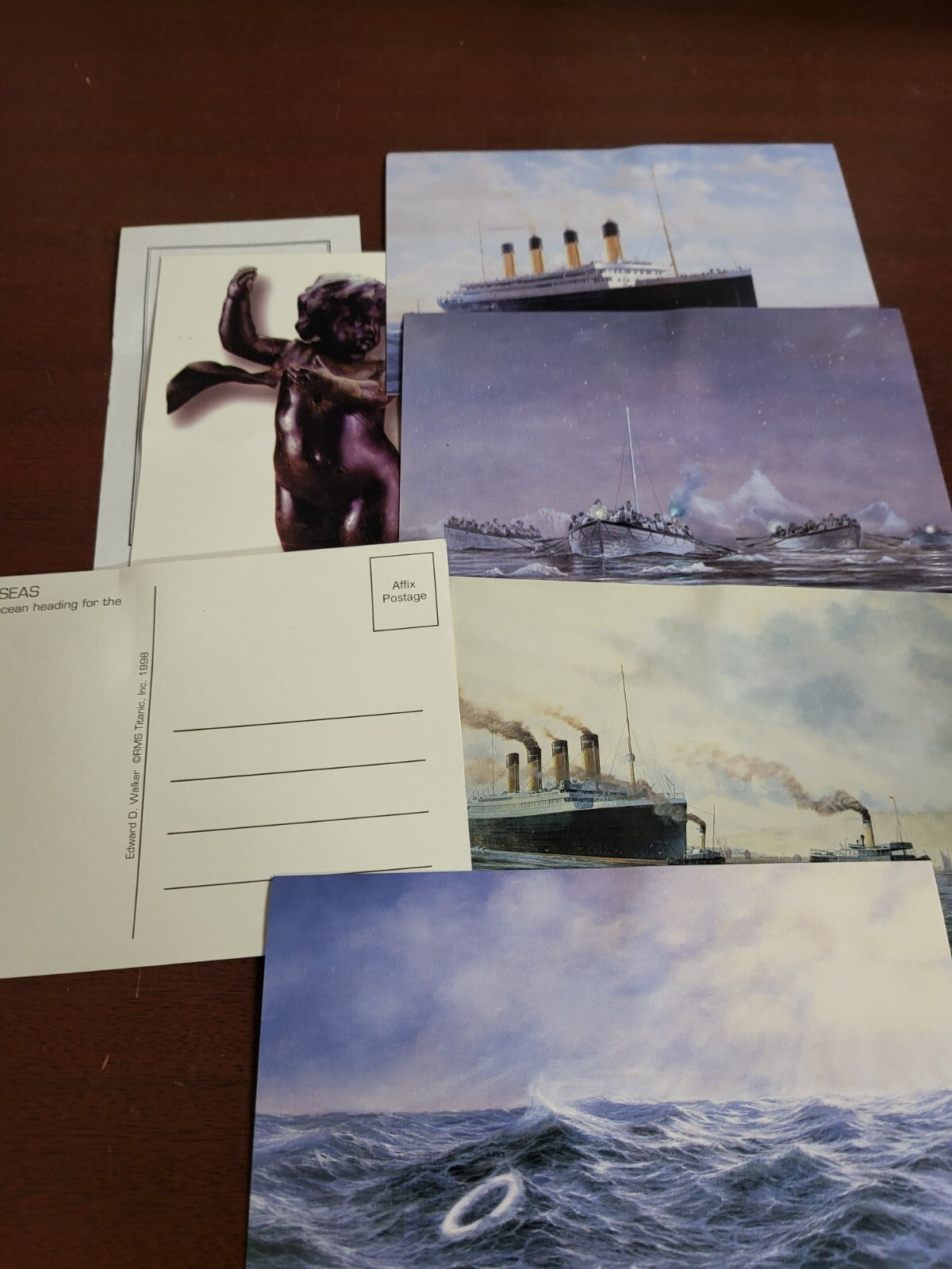 Titanic Paintings Cards 6 by J Batchelor + Ticket, Boarding Pass, Postcard  #205