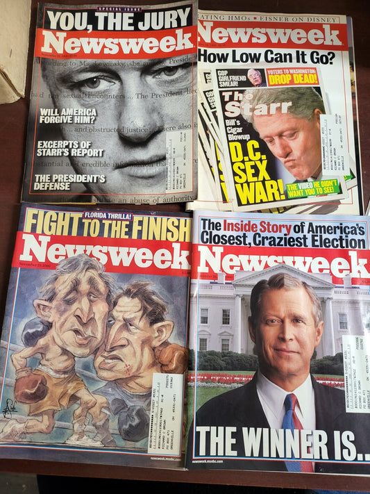 Book - 4 Newsweek Magazines Clinton Gore  1998 - 2000  #2698