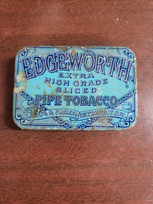 Vintage Tin ~ Edgeworth Extra High Grade Pipe Tobacco 3.25 x 2.25 x 9/16"