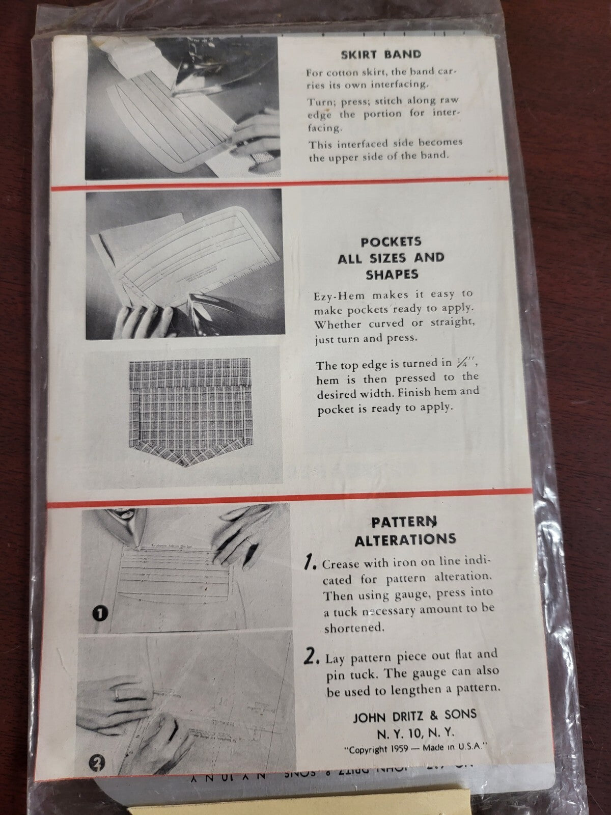 Dritz Ezy-Hem Gauge Sewing Repairs Alterations Patterns MORE NIP