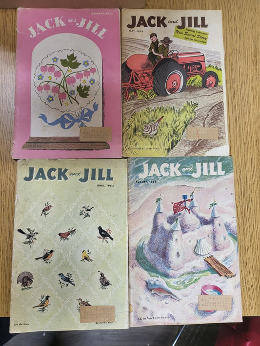 Book - 4 Jack and Jill Magazine Feb May June Aug of 1953  #2761