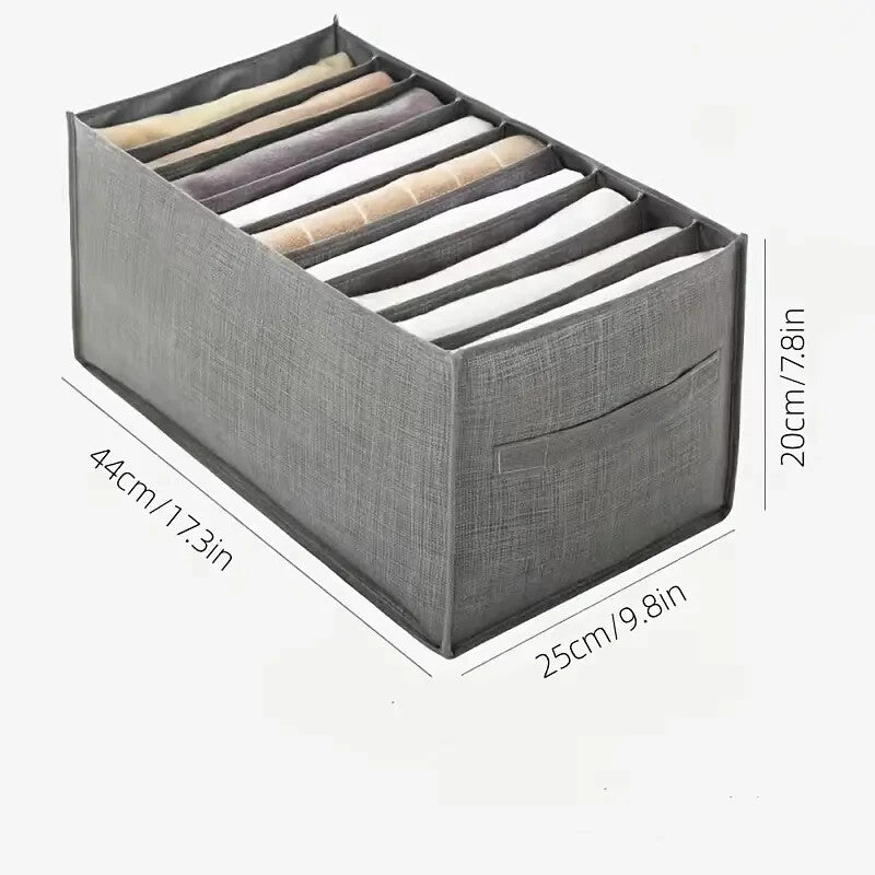 Drawer Organizer Clothing Storage Box 9 Slots Basket  GRAY 17.3 x 9.8 x 7.8"