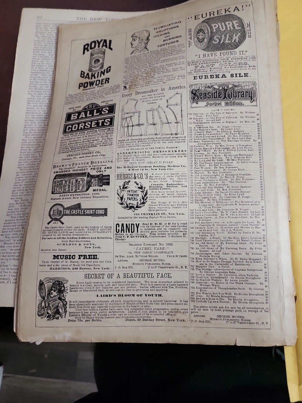 Antique Book - New York Fashion Bazar Magazine Partial May 1886  #2703
