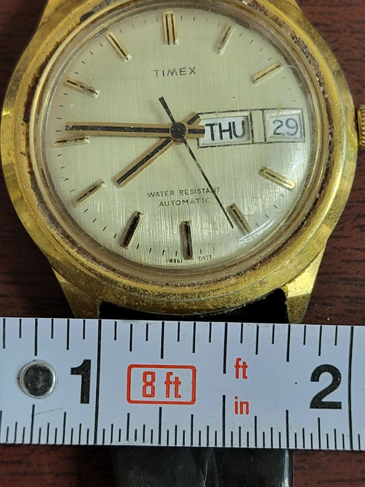 Vintage Timex Automatic Wrist Watch Day / Date Complication Runs #147